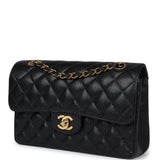 Chanel Vintage Small Classic Double Flap Black Caviar Gold Hardware