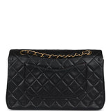 Chanel Vintage Medium Classic Double Flap Bag Black Lambskin Gold Hardware