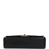 Chanel Vintage Medium Classic Double Flap Bag Black Lambskin Gold Hardware