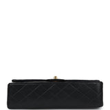 Chanel Vintage Medium Classic Double Flap Bag Black Lambskin Gold Hardware