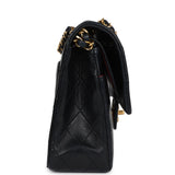 Chanel Vintage Medium Classic Double Flap Bag Black Lambskin Gold Hardware