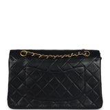 Chanel Vintage Medium Classic Double Flap Bag Black Lambskin Gold Hardware