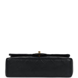 Chanel Vintage Small Classic Double Flap Black Lambskin Gold Hardware