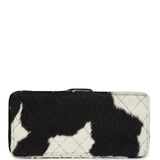 Chanel Vintage Rectangular Vanity Box Brown and White Cow Print Pony Hair Antique Gold Hardware