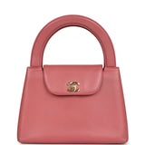 Chanel Vintage Large Kelly Pink Lambskin Gold Hardware