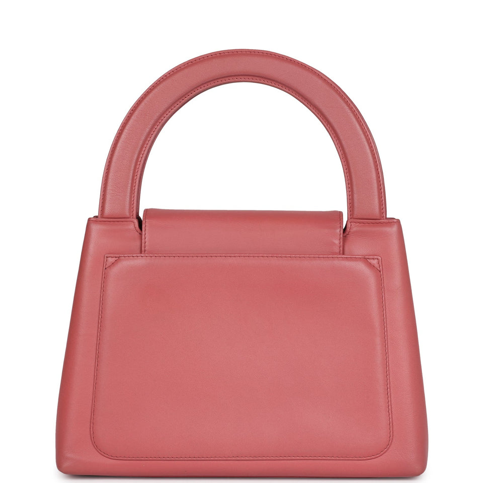 Chanel Vintage Large Kelly Pink Lambskin Gold Hardware