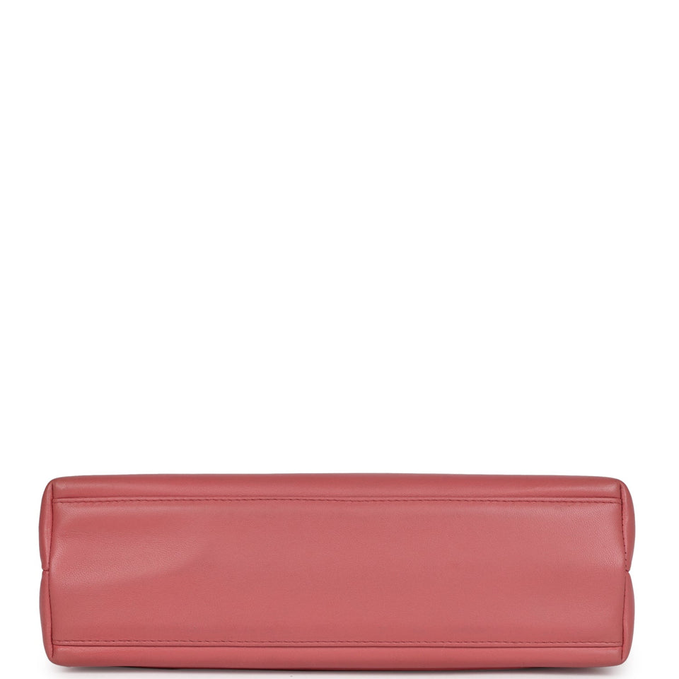 Chanel Vintage Large Kelly Pink Lambskin Gold Hardware