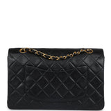 Chanel Vintage Medium Classic Double Flap Bag Black Lambskin Gold Hardware