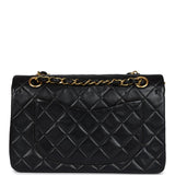 Chanel Vintage Small Classic Double Flap Black Lambskin Gold Hardware