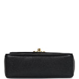 Chanel Vintage Square Chevron Envelope Flap Bag Black Caviar Gold Hardware