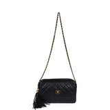 Chanel Vintage Medium Pocket Camera Bag Black Lambskin Gold Hardware