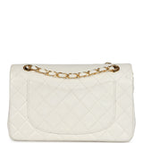 Chanel Vintage Small Classic Double Flap White Lambskin Gold Hardware