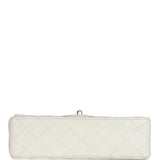 Chanel Vintage Small Classic Double Flap White Lambskin Gold Hardware