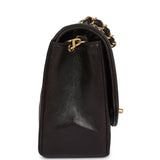 Chanel Vintage Small Diana Flap Bag Black Lambskin Gold Hardware