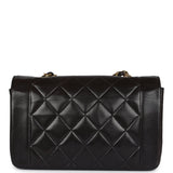 Chanel Vintage Small Diana Flap Bag Black Lambskin Gold Hardware