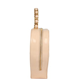 Chanel Vintage Heart Vanity Bag Beige and Black Patent Antique Gold Hardware