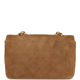 Chanel Vintage Mini Diana Flap Bag Brown Suede Gold Hardware