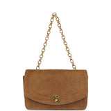 Chanel Vintage Mini Diana Flap Bag Brown Suede Gold Hardware