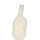 Chanel Vintage Micro Kelly Child White Rabbit Fur Gold Hardware