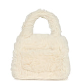 Chanel Vintage Micro Kelly Child White Rabbit Fur Gold Hardware