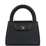 Chanel Vintage Large Kelly Black Lambskin Gold Hardware