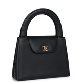 Chanel Vintage Large Kelly Black Lambskin Gold Hardware