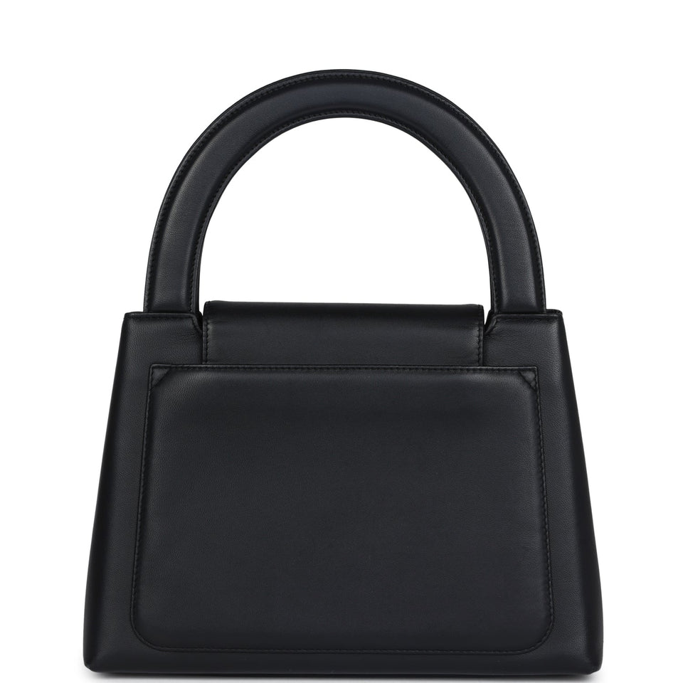 Chanel Vintage Large Kelly Black Lambskin Gold Hardware