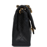 Chanel Vintage Small Classic Double Flap Black Lambskin Gold Hardware