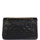 Chanel Vintage Small Classic Double Flap Black Lambskin Gold Hardware
