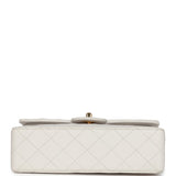 Chanel Vintage Small Classic Double Flap Bag White Lambskin Gold Hardware