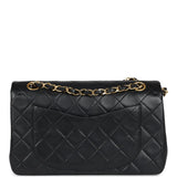 Chanel Vintage Small Classic Double Flap Black Lambskin Gold Hardware
