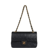 Chanel Vintage Small Classic Double Flap Black Lambskin Gold Hardware