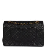 Chanel Vintage Medium Classic Double Flap Bag Black Lambskin Gold Hardware