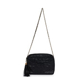 Chanel Vintage Large Front Pocket Camera Bag Black Lambskin Gold Hardware