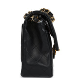 Chanel Vintage Small Classic Double Flap Black Lambskin Gold Hardware