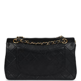 Chanel Vintage Small Classic Double Flap Black Lambskin Gold Hardware