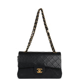 Chanel Vintage Small Classic Double Flap Black Lambskin Gold Hardware