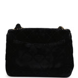 Chanel Vintage Mini Square Flap Bag Black Velvet Gold Hardware