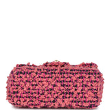 Chanel Vintage Micro Kelly Child Flap Bag Pink and Black Tweed Boucle Gold Hardware