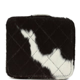 Chanel Vintage Square Vanity Box Brown and White Cow Print Pony Hair Antique Gold Hardware