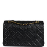 Chanel Vintage Medium Classic Double Flap Bag Black Lambskin Gold Hardware