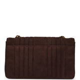 Chanel Vintage Medium Vertical Flap Bag Brown Suede Gold Hardware
