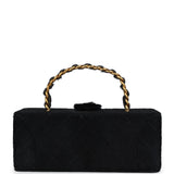 Chanel Vintage Rectangular Vanity Box Black Pony Hair Antique Gold Hardware