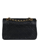 Chanel Vintage Small Classic Double Flap Black Lambskin Gold Hardware