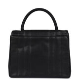 Chanel Vintage Vertical Stripe Kelly Flap Bag Black Caviar Gold Hardware