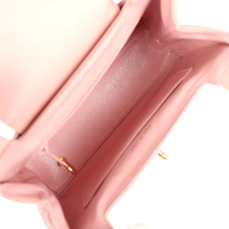 Chanel Vintage Small Kelly Pink Lambskin Gold Hardware