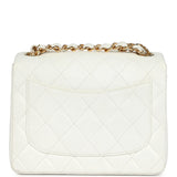 Chanel Vintage Mini Square Flap Bag White Lambskin Gold Hardware