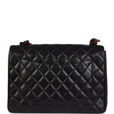 Chanel Vintage Jumbo Single Flap Bag Black Lambskin Tortoiseshell Bakelite Hardware
