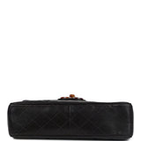 Chanel Vintage Jumbo Single Flap Bag Black Lambskin Tortoiseshell Bakelite Hardware