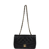 Chanel Vintage Small Diana Flap Bag Black Lambskin Gold Hardware